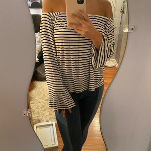 Off the shoulder striped top